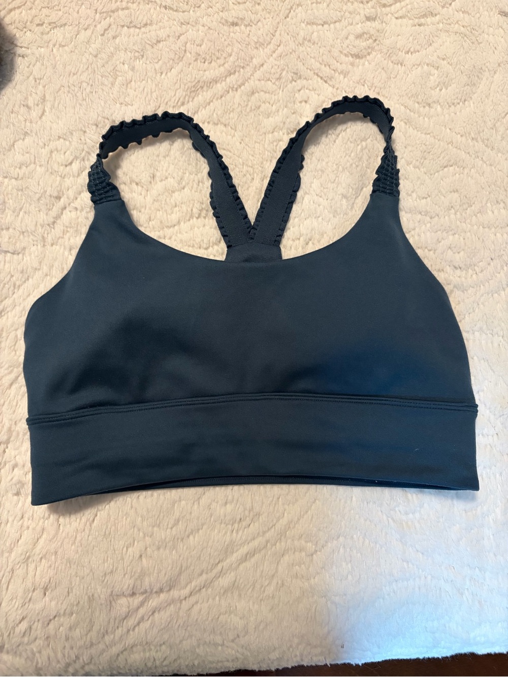 Fabletics navy No-Bounce High Impact Sports Bra athletic running yoga Y back